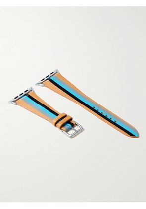 La Californienne - Striped Leather Watch Strap - Men - Blue