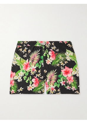 Ralph Lauren Purple Label - Amalfi Straight-Leg Mid-Length Floral-Print Swim Shorts - Men - Black - S