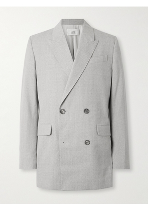 AMI PARIS - Oversized Double-Breasted Wool Blazer - Men - Gray - FR 46