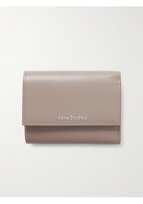 Acne Studios - Logo-Print Leather Trifold Wallet - Men - Neutrals
