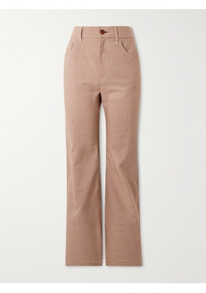 Séfr - Tavares Flared Gingham Woven Suit Trousers - Men - Brown - S