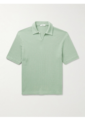 Mr P. - Waffle-Knit Cotton Polo Shirt - Men - Green - XS