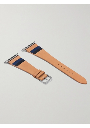 La Californienne - Striped Leather Watch Strap - Men - Blue