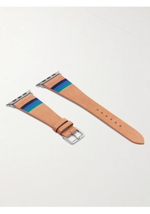 La Californienne - Striped Leather Watch Strap - Men - Blue