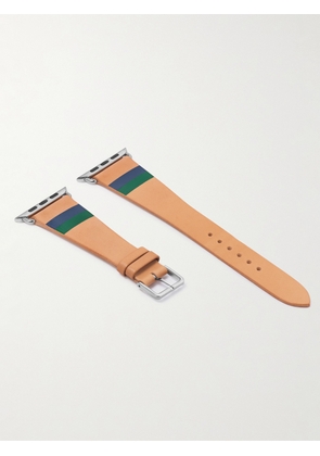 La Californienne - Striped Leather Watch Strap - Men - Green