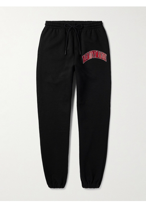 READYMADE - Tapered Logo-Print Cotton-Blend Jersey Sweatpants - Men - Black - S