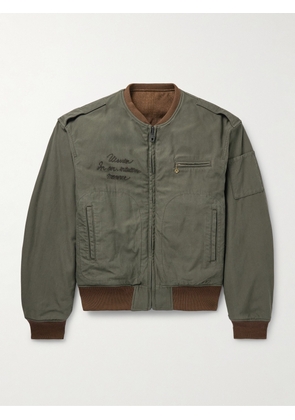Visvim - Reversible Printed Cotton-Blend and Twill Bomber Jacket - Men - Green - 1