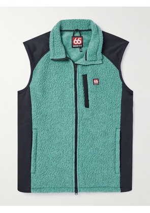 66 NORTH - Tindur Logo-Appliquéd Jersey-Panelled Fleece Gilet - Men - Blue - S