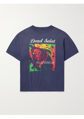 SAINT MXXXXXX - Printed Cotton-Jersey T-Shirt - Men - Blue - S