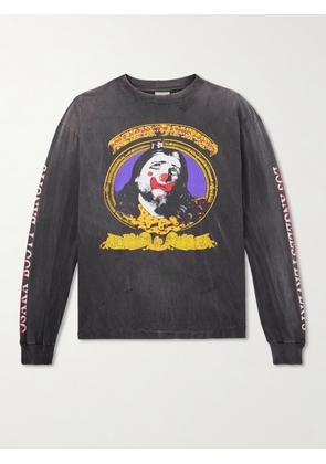 SAINT MXXXXXX - Born X Raised Clown Distressed Printed Cotton-Jersey T-Shirt - Men - Gray - S