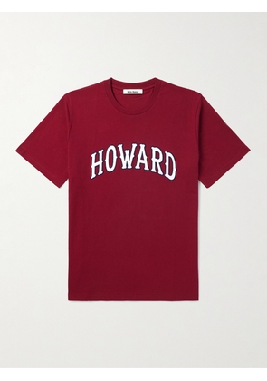 WALES BONNER - Howard Appliquéd Printed Organic Cotton-Jersey T-Shirt - Men - Burgundy - S