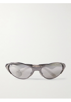 Acne Studios - Apin D-Frame Stainless Steel Wraparound Sunglasses - Men - Silver