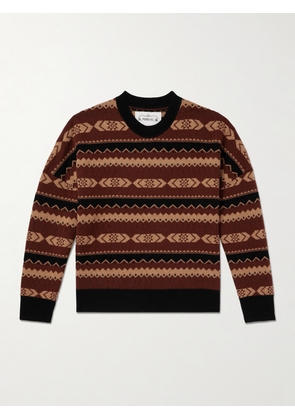 MANAAKI - Rongo Jacquard-Knit Merino Wool and Cashmere-Blend Sweater - Men - Brown - S