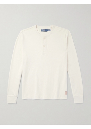 Polo Ralph Lauren - Logo-Appliquéd Brushed-Cotton Henley T-shirt - Men - Neutrals - XS