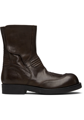 MM6 Maison Margiela Brown Biker Boots