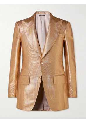 TOM FORD - Dyllan Dupioni-Jacquard Suit Jacket - Men - Gold - IT 46