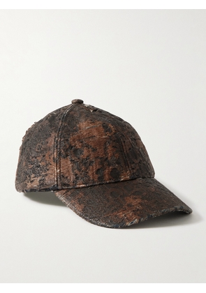 Acne Studios - Carliy Distressed Coated Cotton-Twill Baseball Cap - Men - Brown