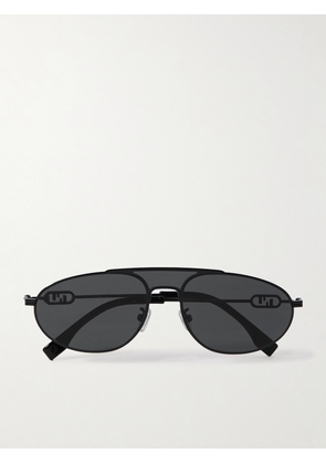 FENDI EYEWEAR - O'Lock Aviator-Style Metal Sunglasses - Men - Black