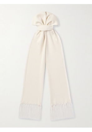 TOM FORD - Tasselled Ribbed Silk-Blend Scarf - Men - Neutrals