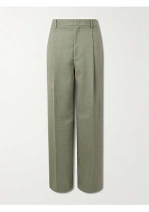 Jil Sander - Wide-Leg Pleated Mohair and Wool-Blend Trousers - Men - Green - IT 44