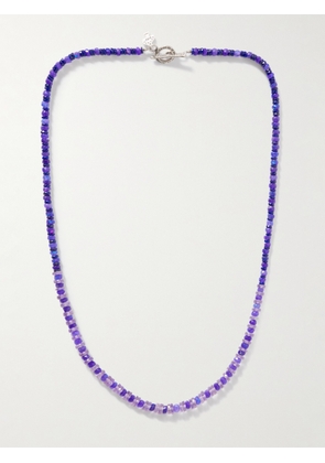 Peyote Bird - Clearwater Silver, Amethyst, Ethiopian Opal and Lapis Lazuli Beaded Necklace - Men - Purple