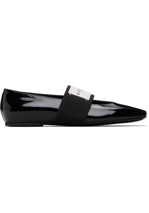 Givenchy Black Sliced Square Patent Leather Ballerina Flats