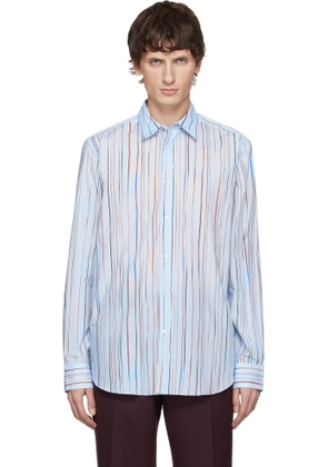Paul Smith Blue 'Signature Pinstripe' Cotton Shirt