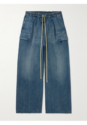 Fear of God - Wide-Leg Denim Drawstring Cargo Trousers - Men - Blue - XS