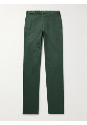 Sid Mashburn - Slim-Fit Straight-Leg Garment-Dyed Cotton-Twill Trousers - Men - Green - UK/US 30