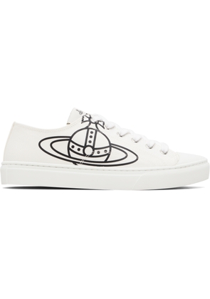 Vivienne Westwood White Low Top Canvas Plimsoll Sneakers