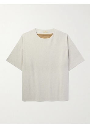 Fear of God - Logo-Appliquéd Wool-Blend Flannel T-Shirt - Men - Gray - XS