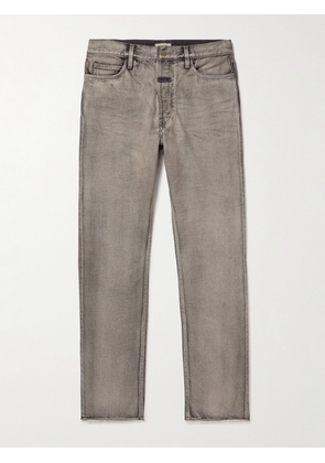 Fear of God - Straight-Leg Logo-Appliquéd Distressed Jeans - Men - Gray - UK/US 29