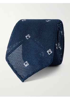 Sid Mashburn - 8cm Printed Cotton-Mesh Tie - Men - Blue