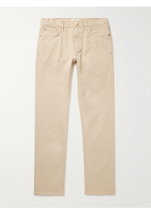 Sid Mashburn - Slim-Fit Straight-Leg Cotton-Blend Twill Trousers - Men - Neutrals - UK/US 30