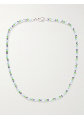 Hatton Labs - Shore Sterling Silver Multi-Stone and Glass Beaded Necklace - Men - Blue