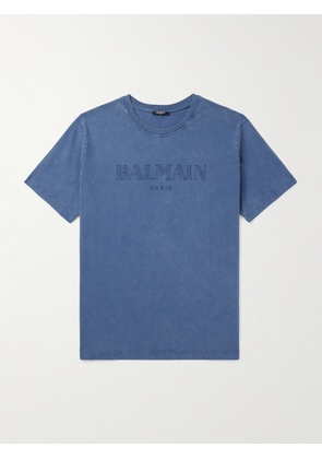 Balmain - Printed Cotton-Jersey T-Shirt - Men - Blue - XS