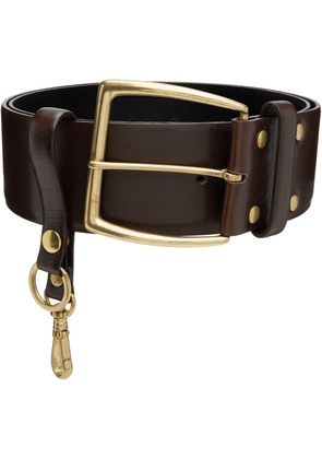 Toga Pulla Brown Leather Wide Belt