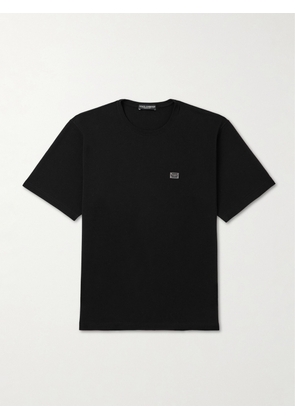 Dolce&Gabbana - Logo-Appliquéd Cotton-Piqué T-Shirt - Men - Black - IT 44