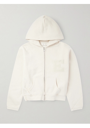 ERL - Logo-Appliquéd Cotton-Jersey Zip-Up Hoodie - Men - Neutrals - XS