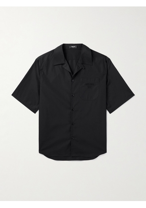 Versace - Medusa Chain Camp-Collar Embroidered Printed Cotton-Twill Shirt - Men - Black - IT 44