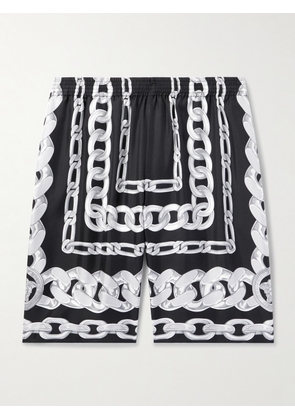 Versace - Medusa Wide-Leg Printed Silk-Twill Shorts - Men - Black - IT 46
