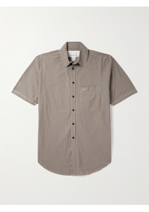 ERL - Logo-Appliquéd Checked Cotton-Poplin Shirt - Men - Brown - S