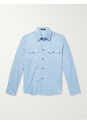 Versace - Cotton-Jacquard Shirt - Men - Blue - IT 44