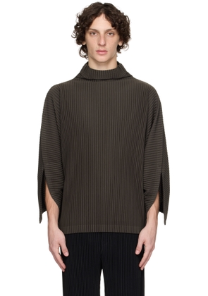 HOMME PLISSÉ ISSEY MIYAKE Brown Kinetic Sculpture Turtleneck
