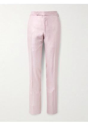 TOM FORD - O'Connor Straight-Leg Silk-Twill Suit Trousers - Men - Pink - IT 48
