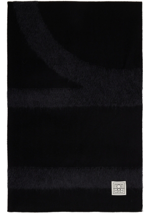 TOTEME Black Monogram Twill Scarf