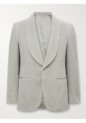 Kingsman - Slim-Fit Shawl-Collar Cotton-Velvet Tuxedo Jacket - Men - Gray - IT 46