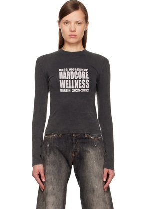 032c Black Hardcore Wellness Tight Longsleeve T-shirt