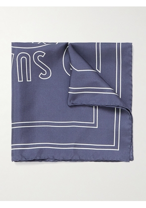 Sunspel - Printed Silk-Twill Pocket Square - Men - Blue