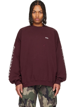032c Burgundy Hardcore Since 2001 Oversized Sweatshirt